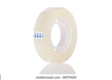 Clear Tape Roll Isolated On A White Background