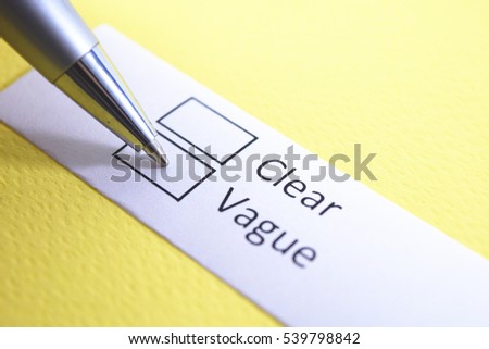 Clear or vague? Vague.