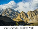 Clear view the Golden peak and pass cones from the Karakoram highway 