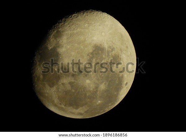        Clear\
view of the moon with black\
sky