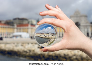 Clear View Through Contact Lense At Coast Line