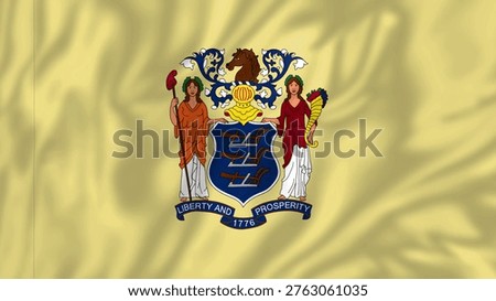 A clear visual of flag of new jersey presented in a simple and modern style. Suitable for background, presentation, and informational use.