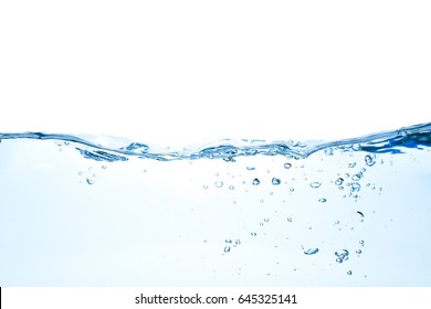 Clear water waves. Water wave isolated on white background