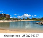 Clear waters of Kapolei, Hawaii overlooking beach