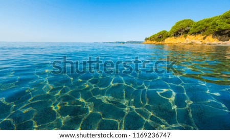 Clear Waters Plage Palombaggia Corsica Sunrise Stock Photo