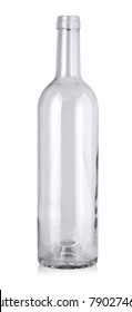 Clear Wine Bottle Isolated White Background Clipping Paths