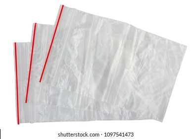 clear ziplock bag isolated on white background