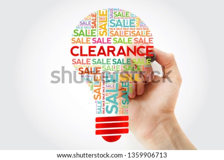 Clearance SALE bulb word cloud collage with marker, business concept background