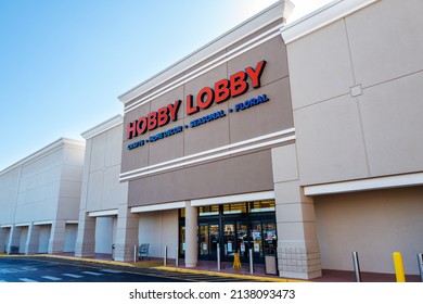 Clearwater, Florida - January 20,2022: Hobby Lobby Storefront And Sign