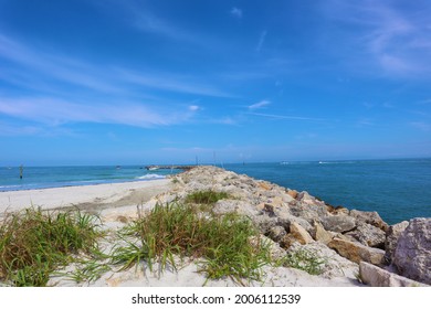 Clearwater, Florida US-July 10 2021:Sand Key Beach Park, A Barrier Island.