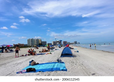 Clearwater, Florida US-July 10 2021:Sand Key Beach Park, A Barrier Island.