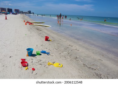 Clearwater, Florida US-July 10 2021:Sand Key Beach Park, A Barrier Island.