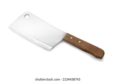 Cleaver knife isolated on white background. Meat cleaver knife.