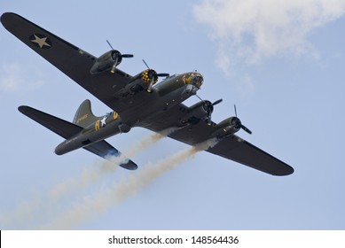 CLEETHORPES AIRSHOW, UK - JULY 28:  Boeing B-17G Flying Fortress 