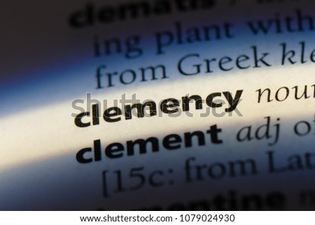 clemency word in a dictionary. clemency concept