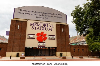 Clemson, SC - September 17, 2021: Frank Howard Field At Memorial Stadium On The Clemson University Campus