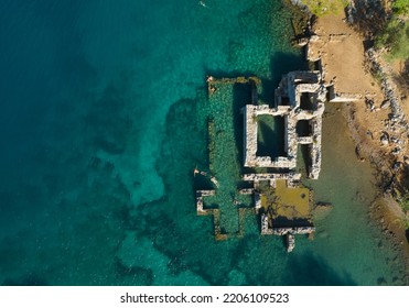 Cleopatra Hammam Bay Drone Photo, Gocek Islands Fethiye, Mugla Turkey