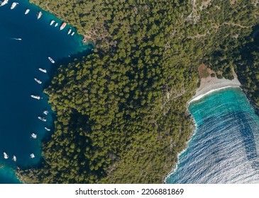 Cleopatra Hammam Bay Drone Photo, Gocek Islands Fethiye, Mugla Turkey