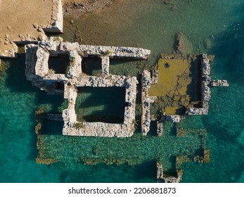 Cleopatra Hammam Bay Drone Photo, Gocek Islands Fethiye, Mugla Turkey