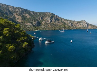 Cleopatra Hammam Bay Drone Photo, Gocek Islands Fethiye, Mugla Turkey