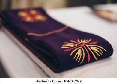 Clergy stole for priests and deacons. Selective focus. Copy space.  - Shutterstock ID 1044036349