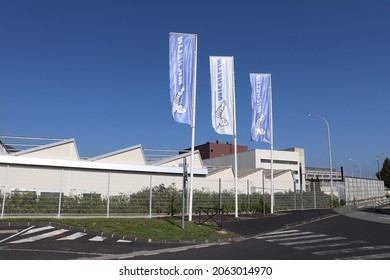 Clermont Ferrand, France - 10 10 2021 : Michelin Company Tire Manufacturing Plant, Exterior View, City Of Clermont Ferrand, Puy De Dome Department, France