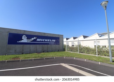 Clermont Ferrand, France - 10 10 2021 : Michelin Company Tire Manufacturing Plant, Exterior View, City Of Clermont Ferrand, Puy De Dome Department, France