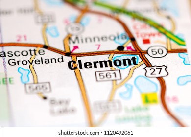 Clermont. Florida. USA On A Map