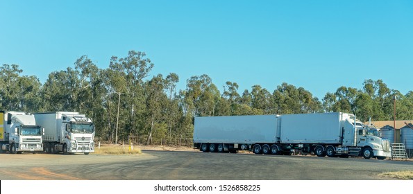 Clermont, Queensland, Australia - October 2019: A country truck stop and service station for drivers to rest and refuel
