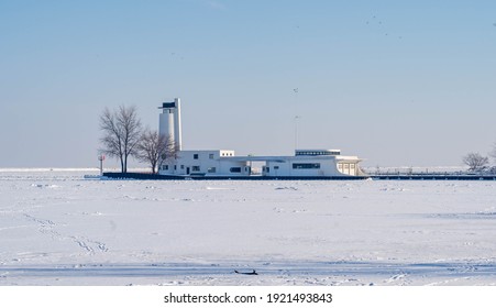 Cleveland Historic Coast Guard Station In Winter