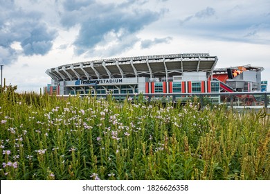 Cleveland, OH - Sep 30, 2020: Cloud Over The FirstEnergy Stadium Home Of The Cleveland Browns