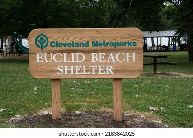 Cleveland OH USA 06 26 2022 : Euclid Beach Shelter Sign