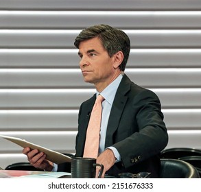 CLEVELAND, OHIO - JULY 18, 2016
ABC’s News Anchor George Stephanopoulos On The Set This Morning From The Republican National Convention At The Quicken Sports Arena 