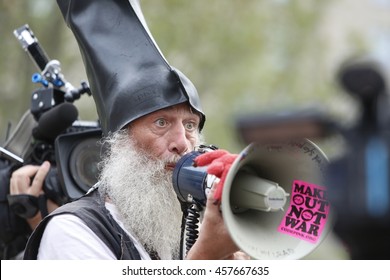 CLEVELAND - OHIO - JULY 21 2016: Thousands Of Delegates, Activists, Spectators & Law Enforcement From All Over The US Descended Onto Cleveland For The Republican National Convention. Vermin Supreme