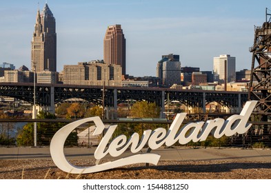 Cleveland Ohio Overlooking The Flats