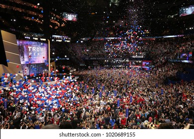 Cleveland, Ohio, USA, 21st July, 2016
Balloon Drop At The End Of The Republican National Convention In The Quicken Loans Sports Arena