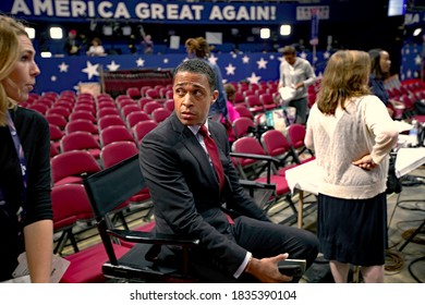 Cleveland, Ohio, USA, July 18, 2016
T J Holmes Co-Anchor Of ABC “World News Now” Talks With Staff Before Going On The Air From The Studio Set Up On The Floor Of Republican National Convention 