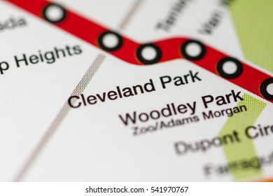 Cleveland Park Station. Washington DC Metro Map.