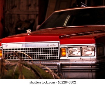 Cleveland, TN / USA - February 11 2018: Cadillac In A Barn