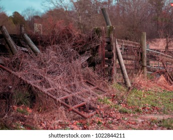 Cleveland, TN / USA - February 11 2018: Vintage Farm Equipment