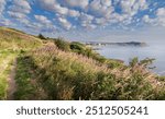 The Cleveland Way footpath along the clifftops near Scarbrorugh