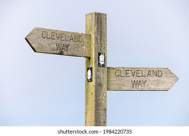 Cleveland Way Sign Post In Whitby