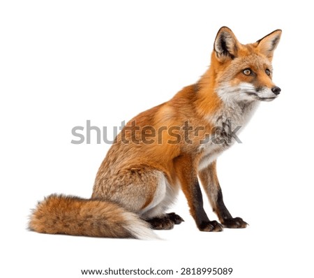 Clever Fox Clever Fox Alert Sitting Pose Int Isolated On White Background
