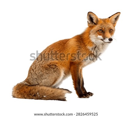 Clever Fox Clever Fox Alert Sitting Pose Inte Isolated On White Background