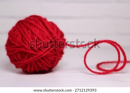 Clew ball of wool yarn thread close up photo