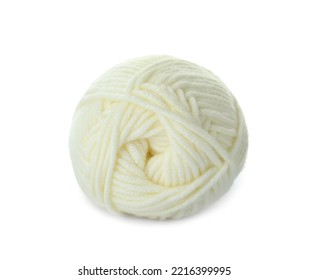 Clew Of Soft Woolen Yarn Isolated On White