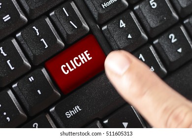 Cliche Word On Red Keyboard Button