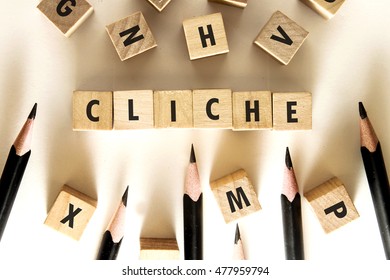 CLICHE word written on building blocks concept - Shutterstock ID 477959794