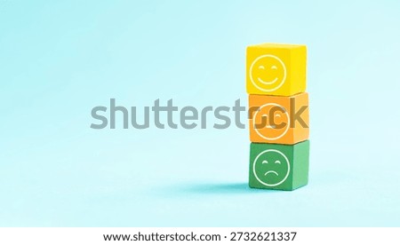 Client experience, customer satisfaction feedback and rating concept, emotion mood board, business challenge, achievement, vision and ambition
