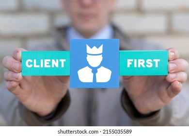 Client first business marketing service concept. Premium user. VIP client. Target audience. Customer, client targeting. Consumer centricity.